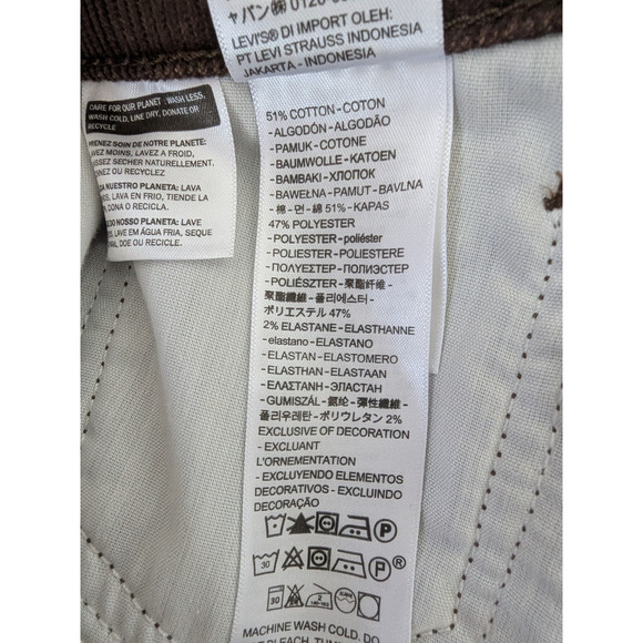 Levi's Wedgie Straight Corduroy Pants 34x28 Brown Button Fly High Rise Premium - Picture 8 of 11